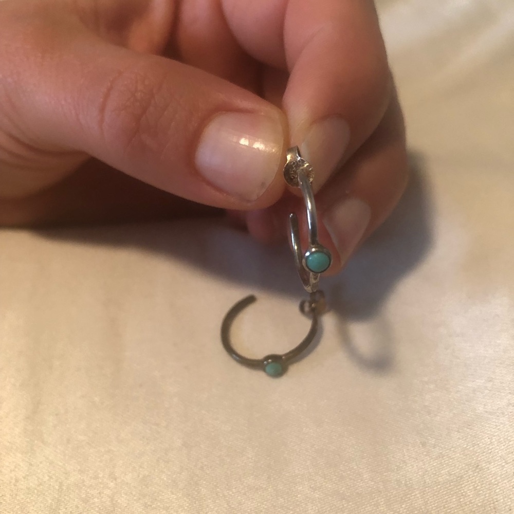 Pura Vida Stone Hoop Stud Earrings